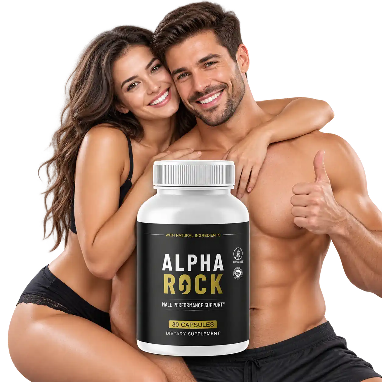 An adult couple together, illustrating the everyday confidence AlphaRock is positioned around
