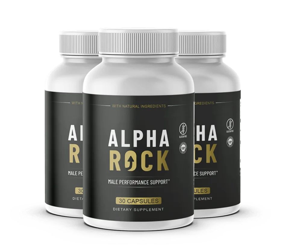 AlphaRock men's wellness supplement, 3-bottle package